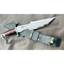 mirror polished bowie knife custom handmade bowie full tang hunt survival knife