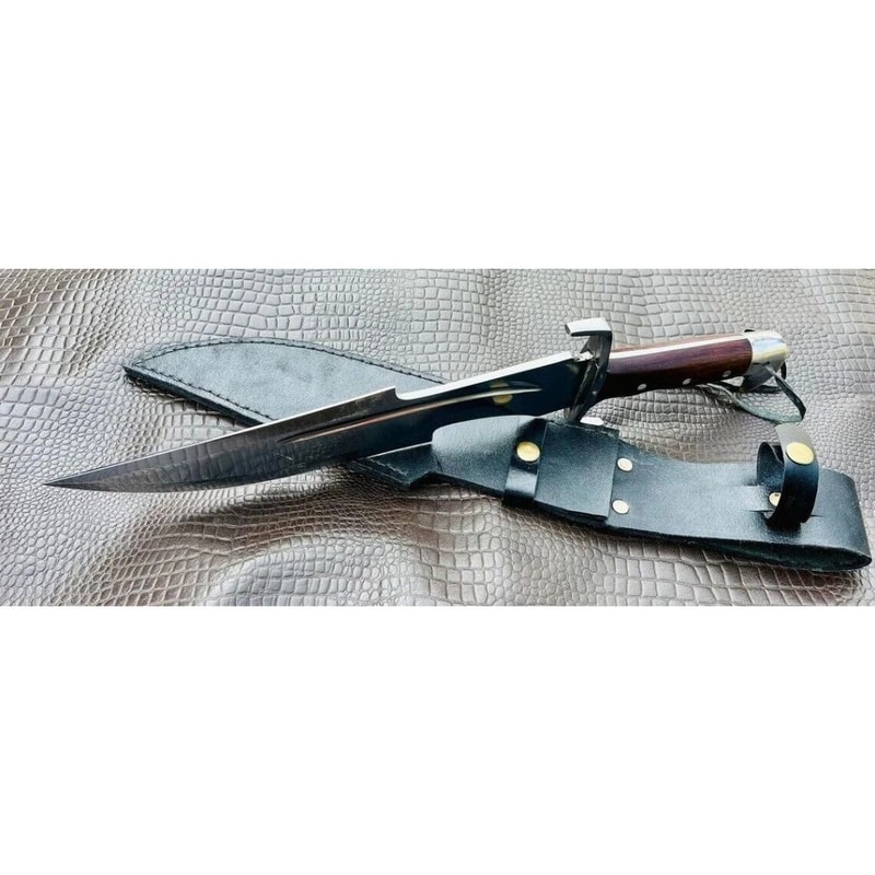 Mirror Polished Bowie Knife Custom Handmade Bowie Knife Survival Outdoor Knife (10).jpg