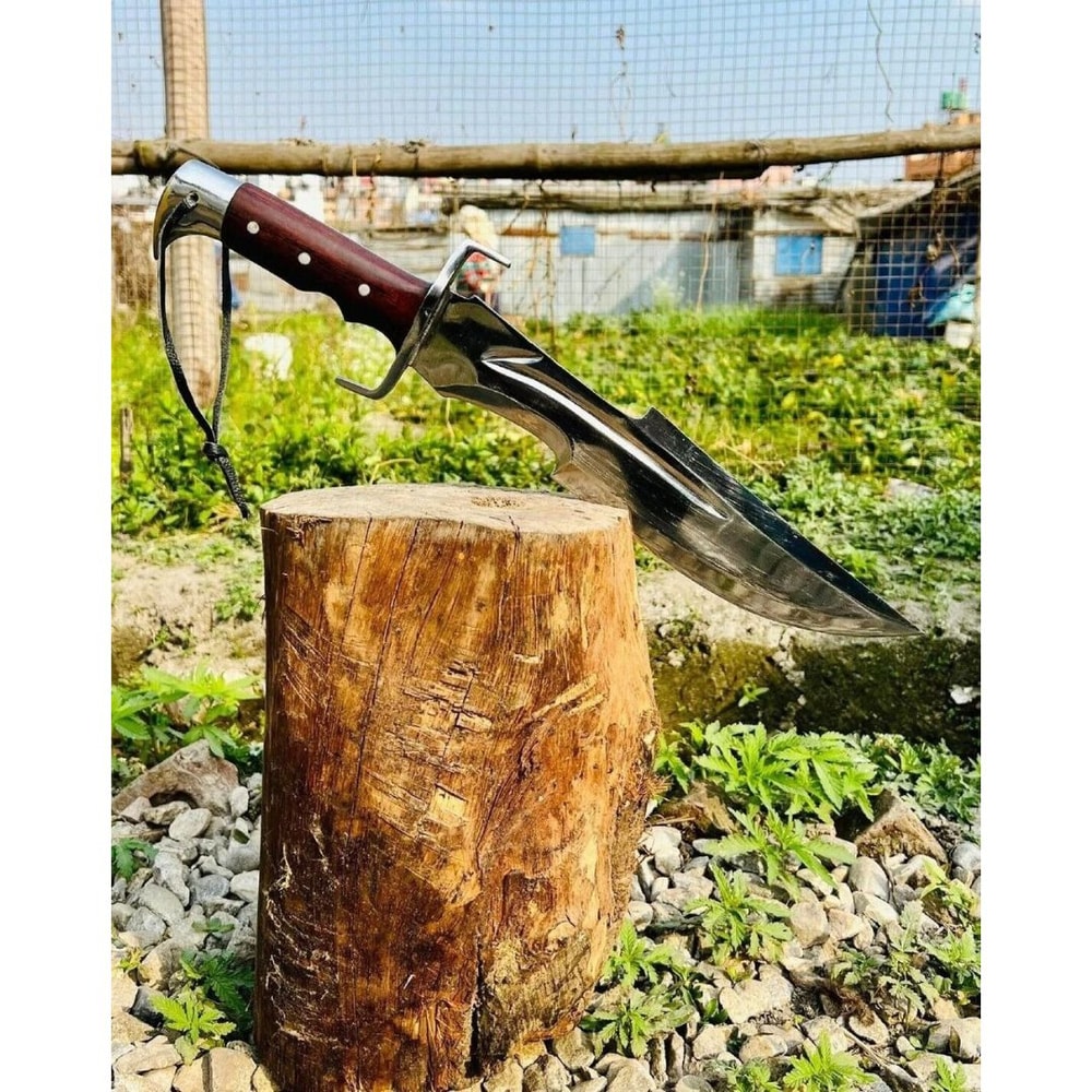 Mirror Polished Bowie Knife Custom Handmade Bowie Knife Survival Outdoor Knife (3).jpg