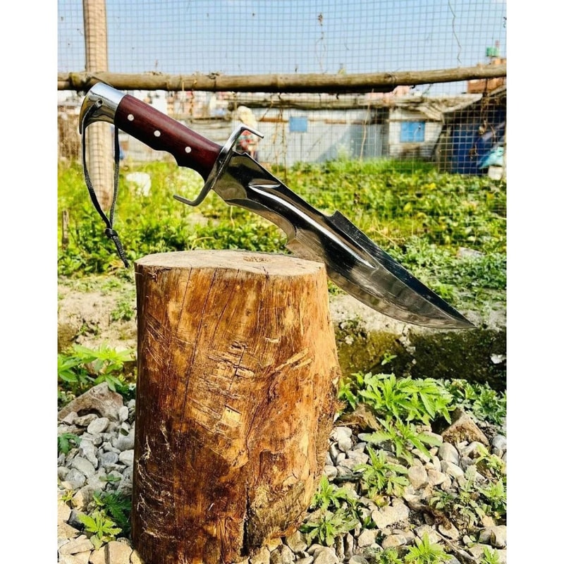 Mirror Polished Bowie Knife Custom Handmade Bowie Knife Survival Outdoor Knife (3).jpg
