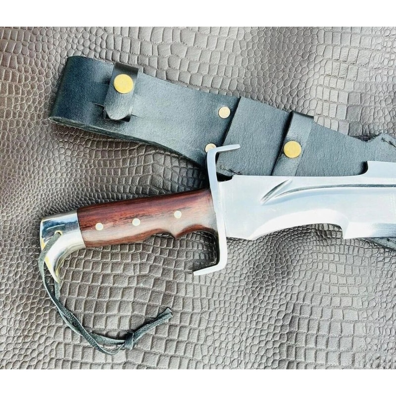 Mirror Polished Bowie Knife Custom Handmade Bowie Knife Survival Outdoor Knife (5).jpg