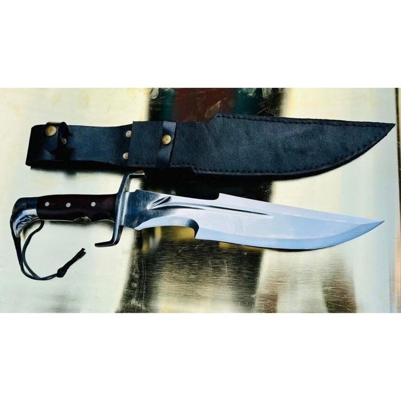 Mirror Polished Bowie Knife Custom Handmade Bowie Knife Survival Outdoor Knife (7).jpg