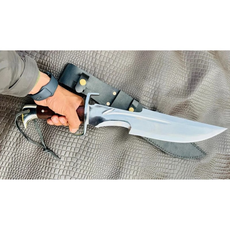 Mirror Polished Bowie Knife Custom Handmade Bowie Knife Survival Outdoor Knife (9).jpg