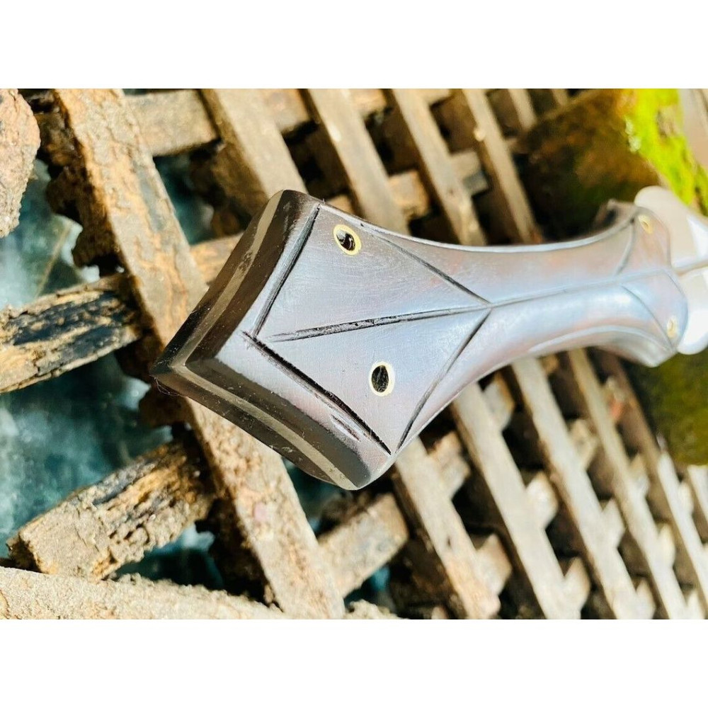 Full Tang Custom Handmade Sword D2 Tool Steel Survival Sword Double Edged Viking (4).jpg