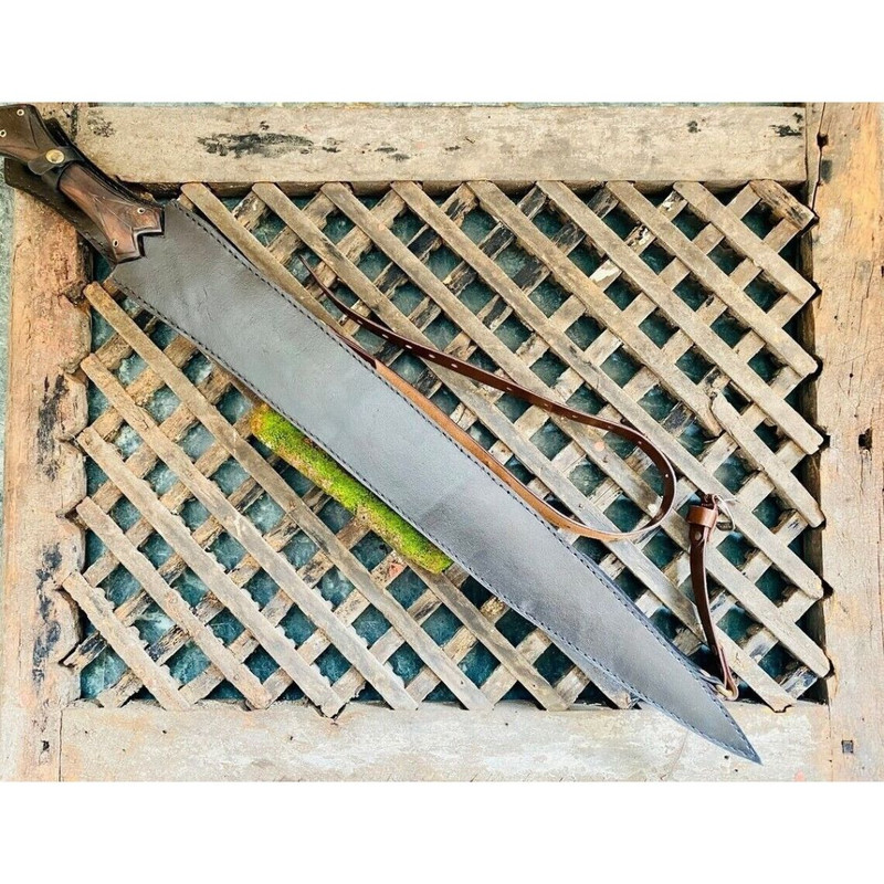 Full Tang Custom Handmade Sword D2 Tool Steel Survival Sword Double Edged Viking (10).jpg