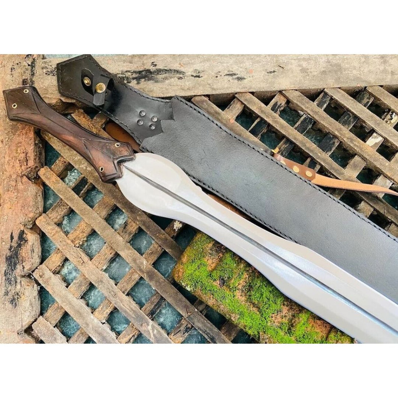 Full Tang Custom Handmade Sword D2 Tool Steel Survival Sword Double Edged Viking (9).jpg