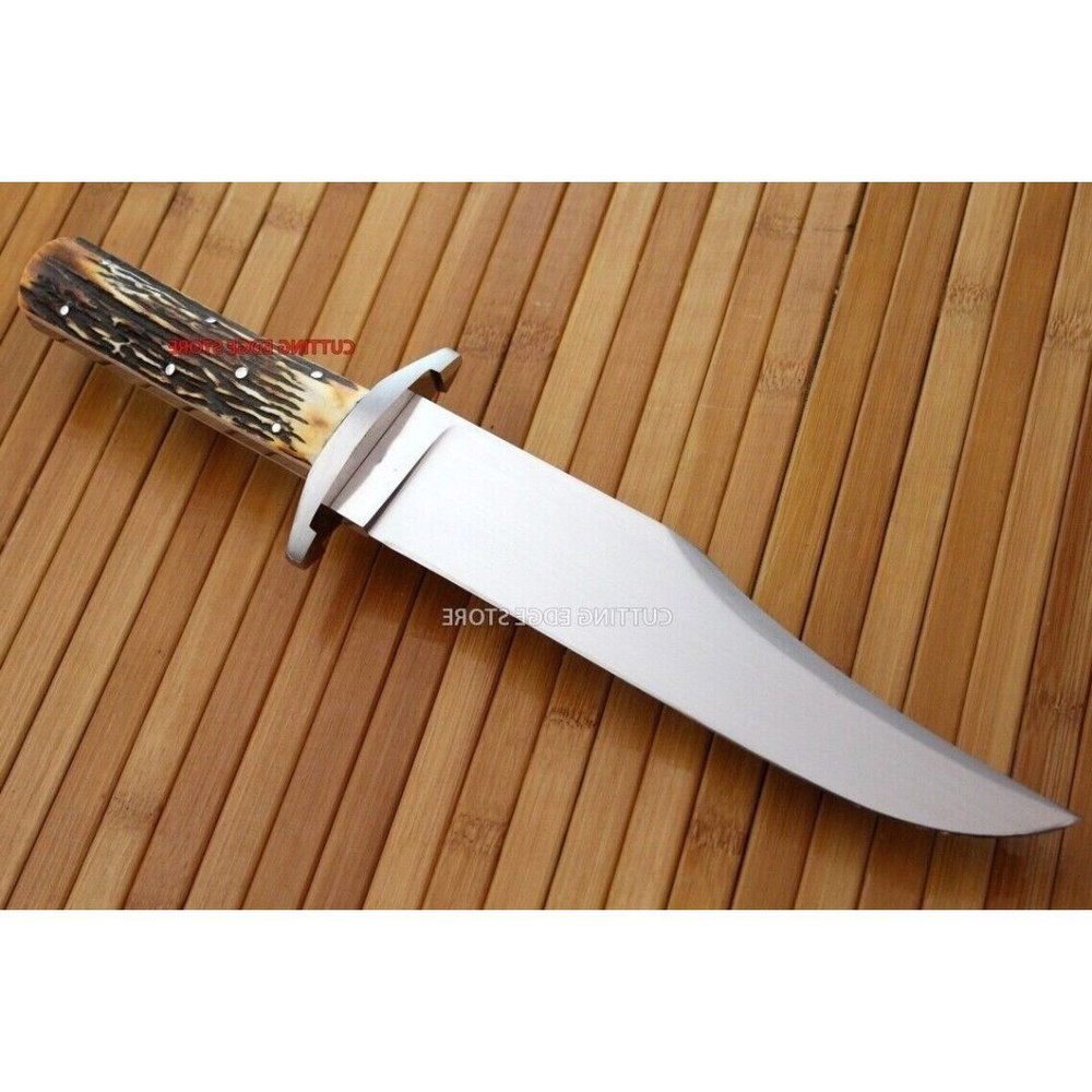 Stag Antler Hunting Bowie Knife Custom Handmade Knife Survival Outdoor Bowie (2).jpg