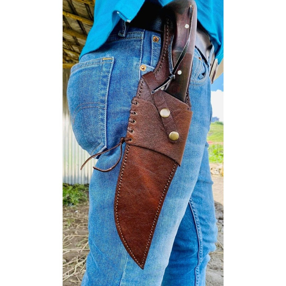 Fixed Blade Hunting Bowie Knife Custom Handmade Full Tang Survival Knife Outdoor (3).jpg