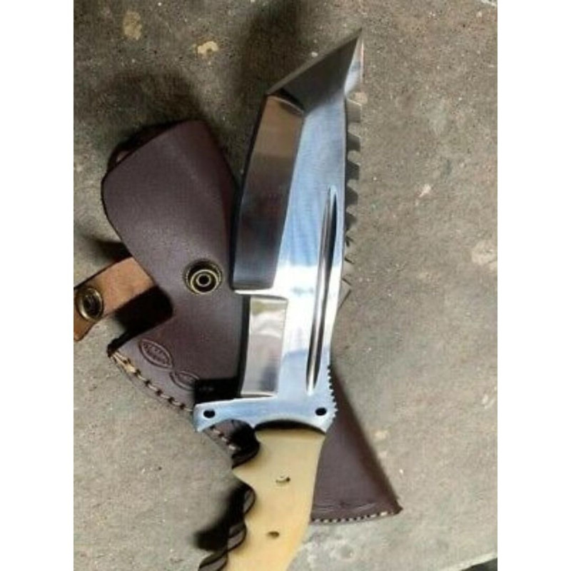 Tracker Knife Custom Handmade Tracker Camel Bone Handle Full Tang Mirror Polish (3).jpg