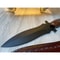 Black Powder Coated Dagger Knife Custom Handmade Rose wood Handle Full Tang EDC (3).jpg