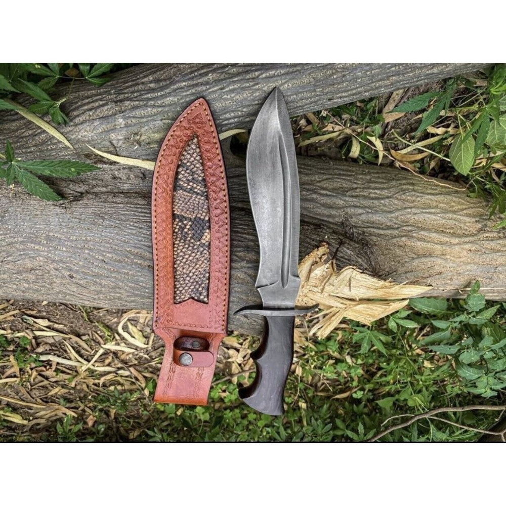 Custom Handmade Bowie Knife Acid Washed Bowie Hidden Tang Survival Knife EDC New (1).jpg