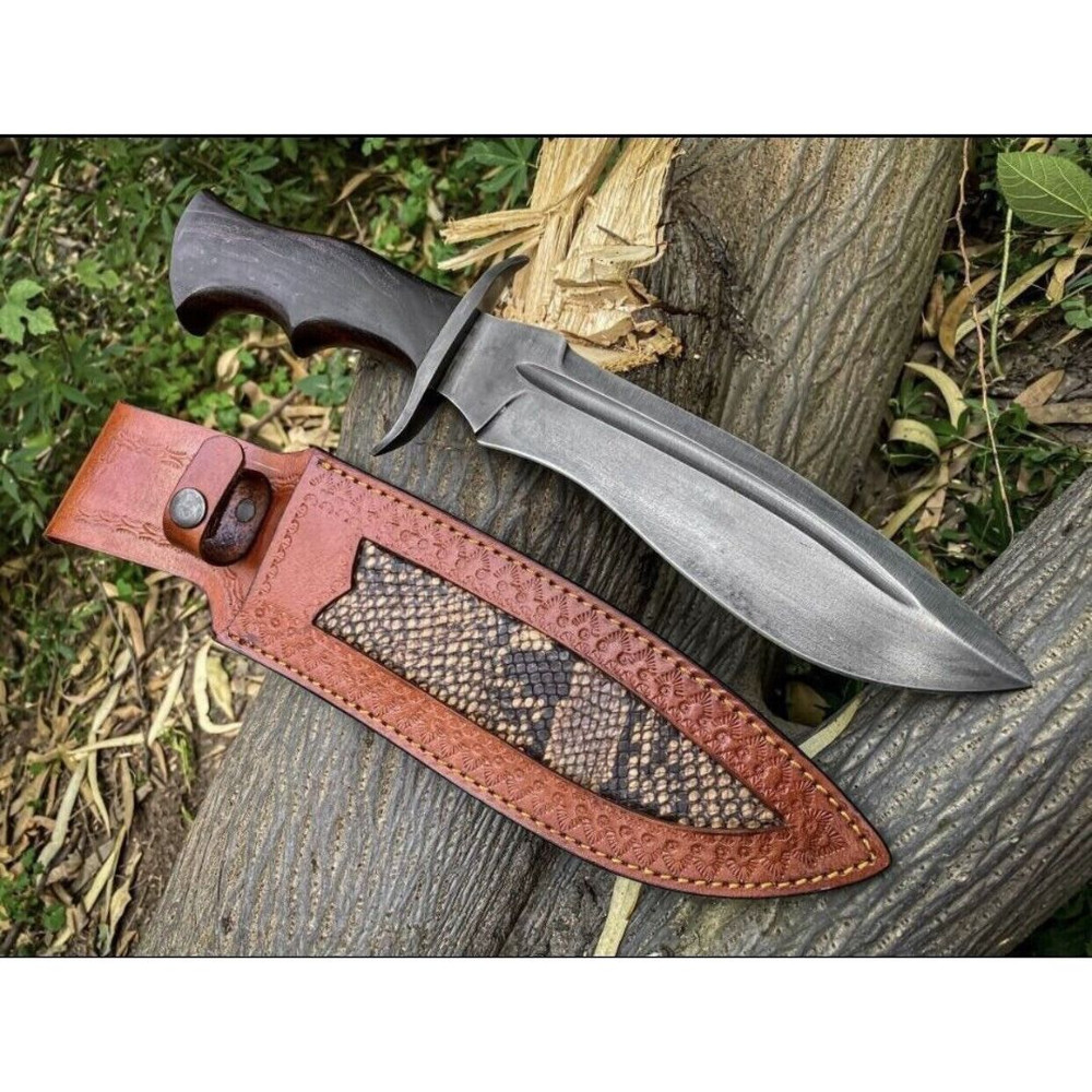 Custom Handmade Bowie Knife Acid Washed Bowie Hidden Tang Survival Knife EDC New (4).jpg