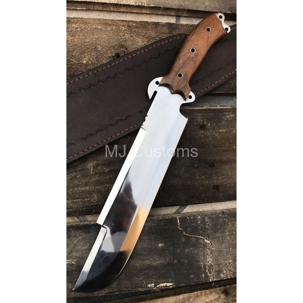 Full Tang Bowie Knife Custom Handmade Fixed Blade Knife Hunting Survival Mirror (3).jpg