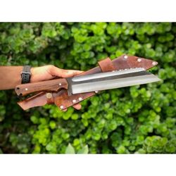 carbon steel full tang bowie knife handmade new hunting fixed blade survival