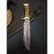 Damascus Steel Forged Bowie Knife Crocodile Dundee Knife Camel Bone Handle Knife (2).jpg