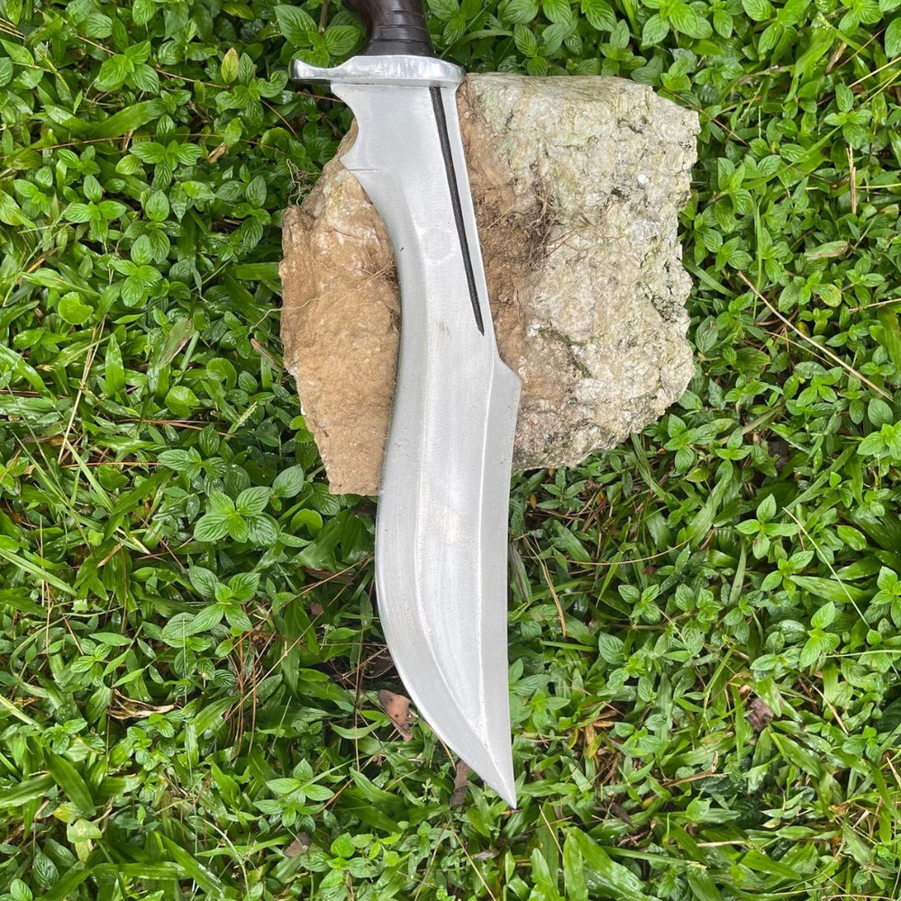 Custom Handmade Carbon Steel Bowie Knife Fixed Blade Full Tang Hunting Survival (7).jpg