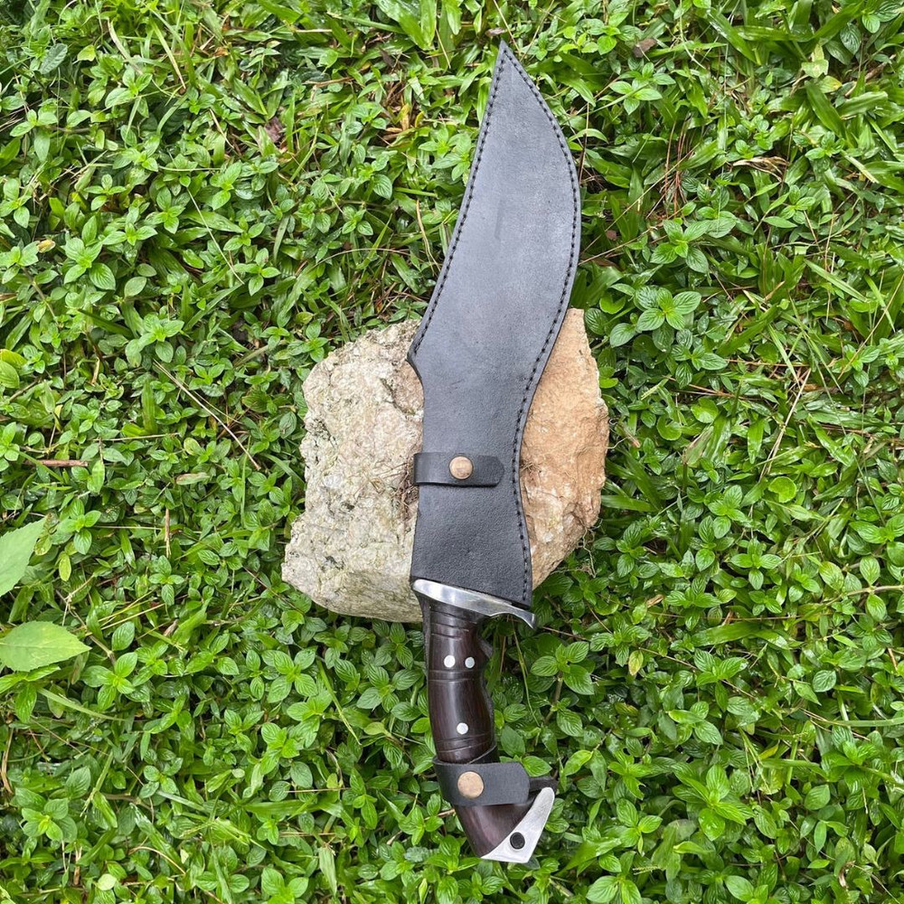 Custom Handmade Carbon Steel Bowie Knife Fixed Blade Full Tang Hunting Survival (9).jpg