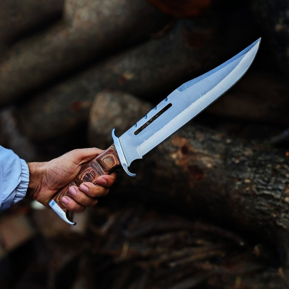 Custom Handmade Rambo Bowie Knife Full Tang Survival Bowie Hunting Knife Fixed (5).jpg