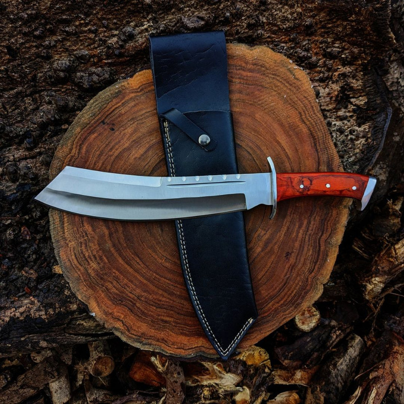 Custom Handmade Machete Knife Fixed Blade Knife Survival Bowie Knife D2 Steel (4).jpg