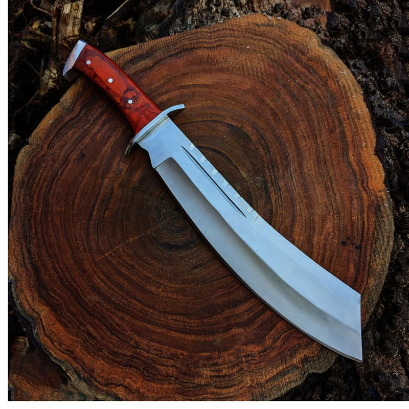 Custom Handmade Machete Knife Fixed Blade Knife Survival Bowie Knife D2 Steel (7).jpg