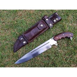 handmade fixed blade bowie knife with horizontal easy carry sheath & free engraving