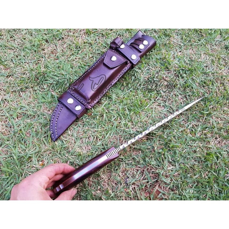 Handmade Fixed Blade Bowie Knife WHorizontal Easy Carry Sheath & Free Engraving (3).jpg
