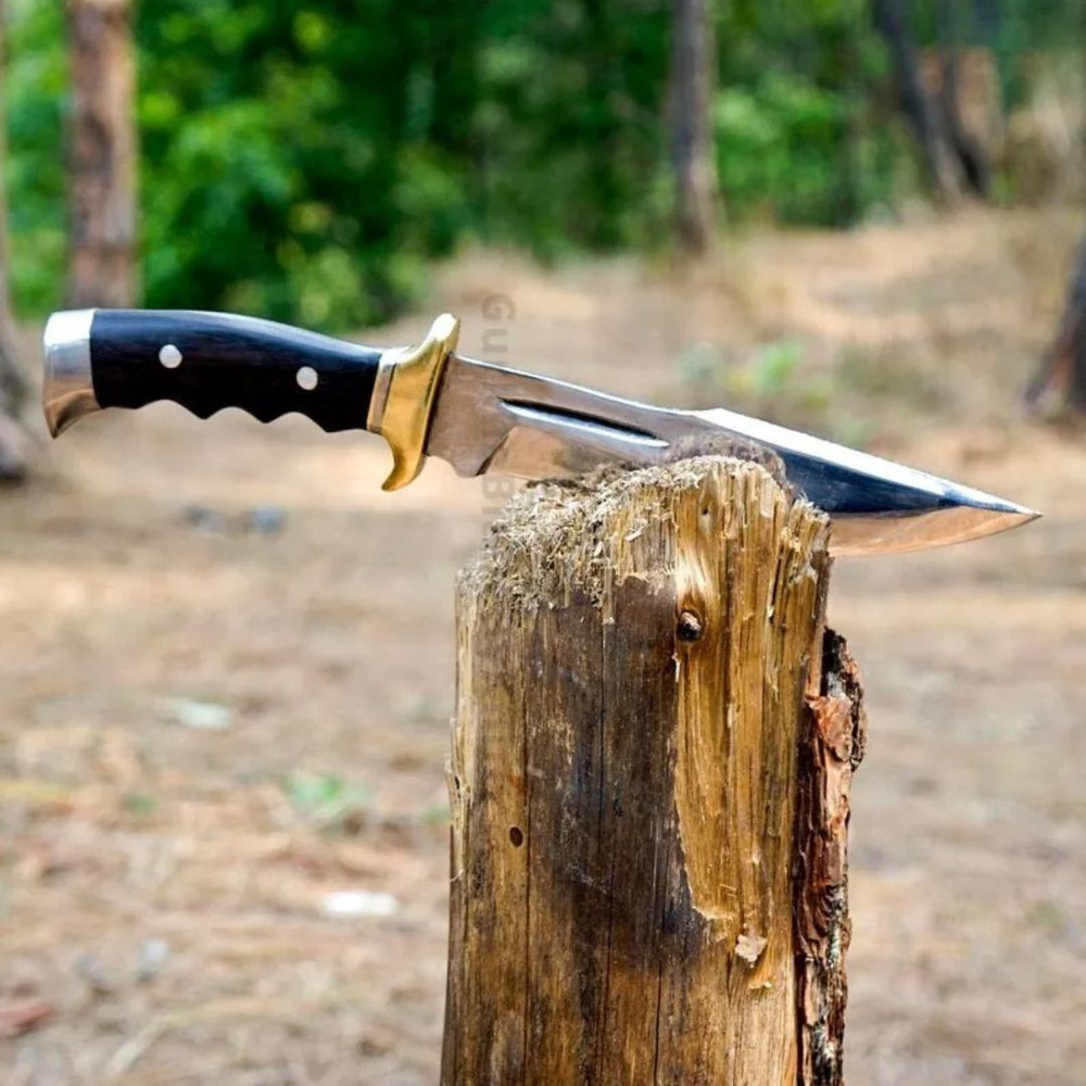 Fixed Blade Bowie Knife Custom Handmade Carbon Steel Full Tang Bowie Survival 2jpg