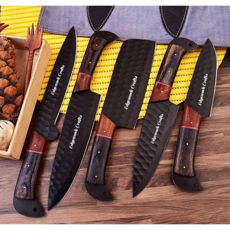 5 Pc Chef Set Custom Handmade Kitchen Knife Set With Free Engraving Carbon Steel (4).jpg