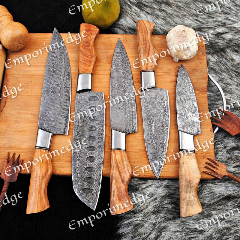 67 Layer Damascus Steel Kitchen Knife Set 5 Piece Japanese Chef Knife Set Forged (4).jpg