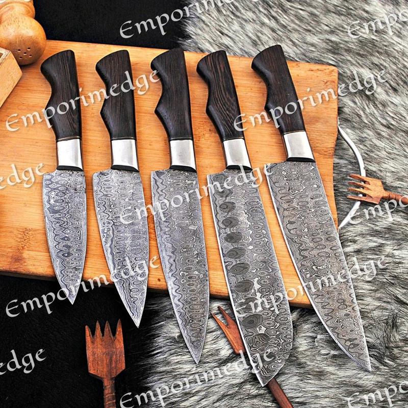 Custom Handmade Damascus Steel Knife Set Forged Light Weight Chef Knife Set New (4).jpg