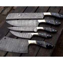 forged chef knife set custom handmade kitchen knife set hunting camping outdoor