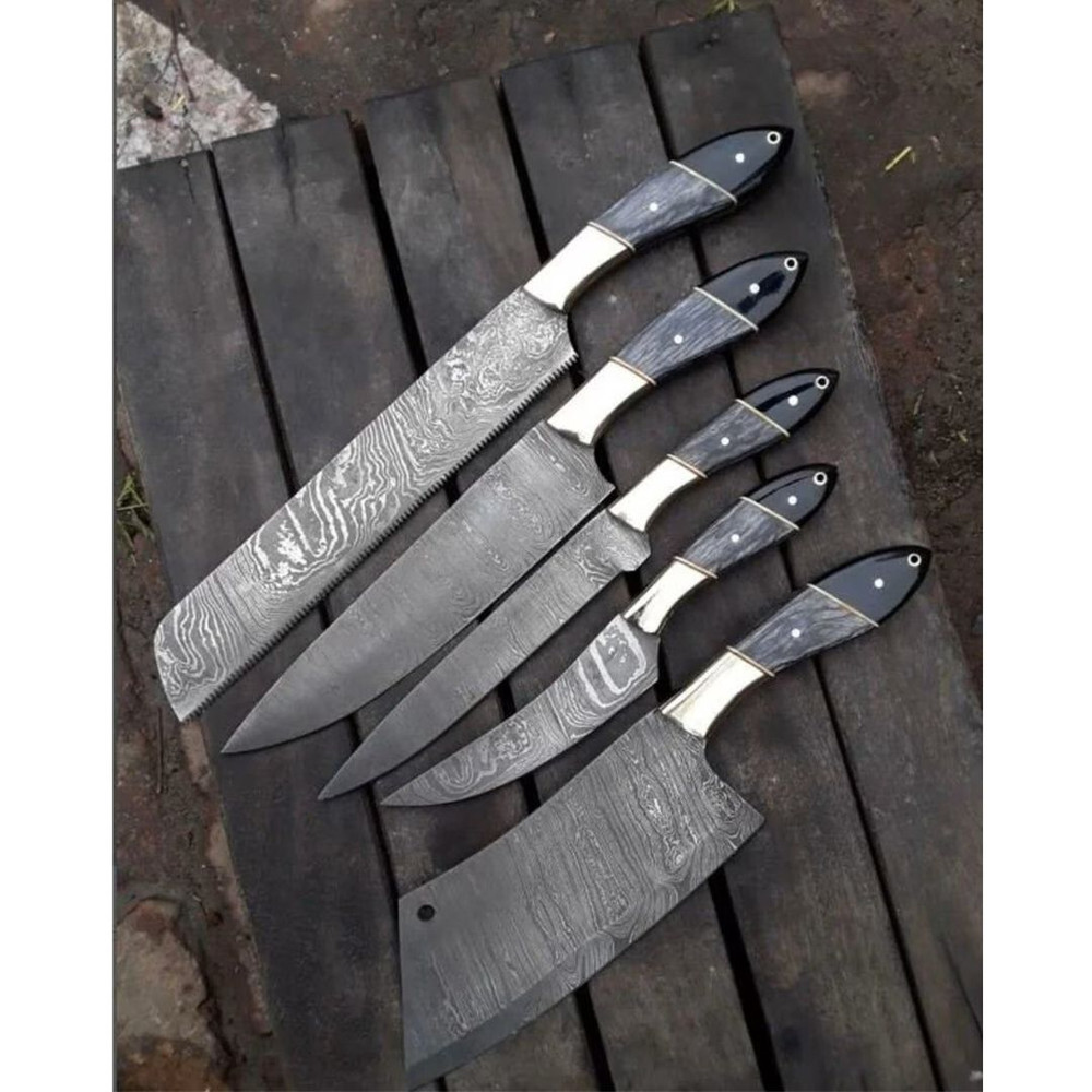 Forged Chef Knife Set Custom Handmade Kitchen knife Set Hunting Camping Outdoor (2).jpg