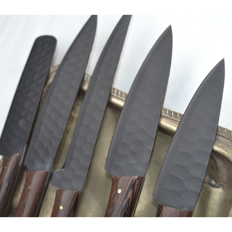 Handmade Carbon Steel Chef Free Engraving Set Full Tang Kitchen Knife Set Camp (4).jpg