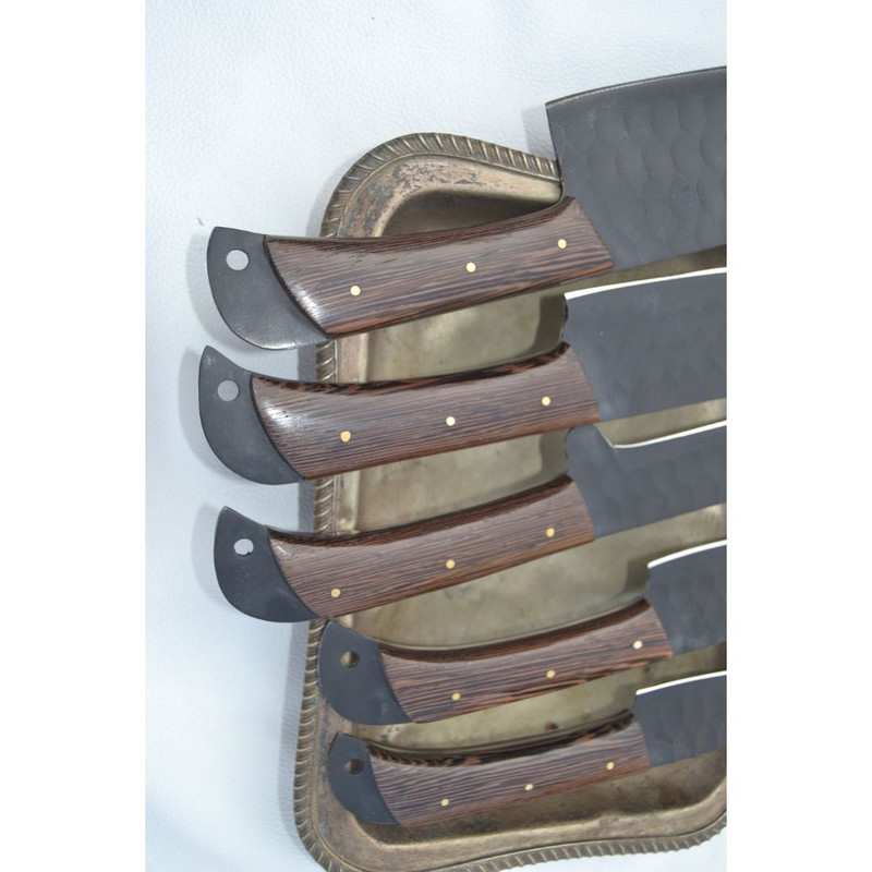 Handmade Carbon Steel Chef Free Engraving Set Full Tang Kitchen Knife Set Camp (6).jpg