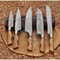 Chef Knife Set Custom Handmade Damascus Steel Full Tang Camping Hunting Set (1).jpg