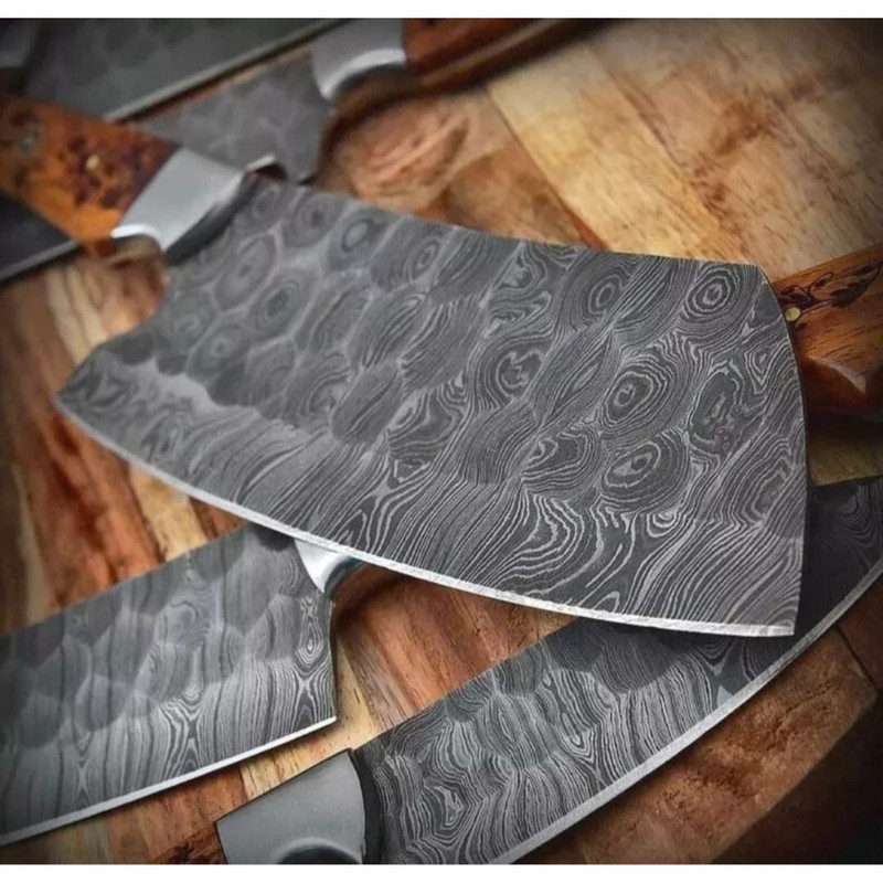 Engraved Handles Chef Set Fully Forged Damascus Steel Camping Knives Outdoor Hun (6).jpg