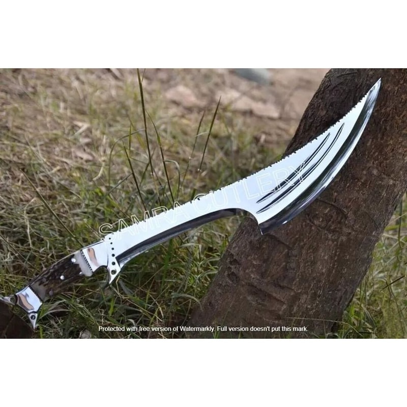 Stag Antler Large Bowie Knife Custom Handmade Full Tang Survival Knife Outrdoor (3).jpg