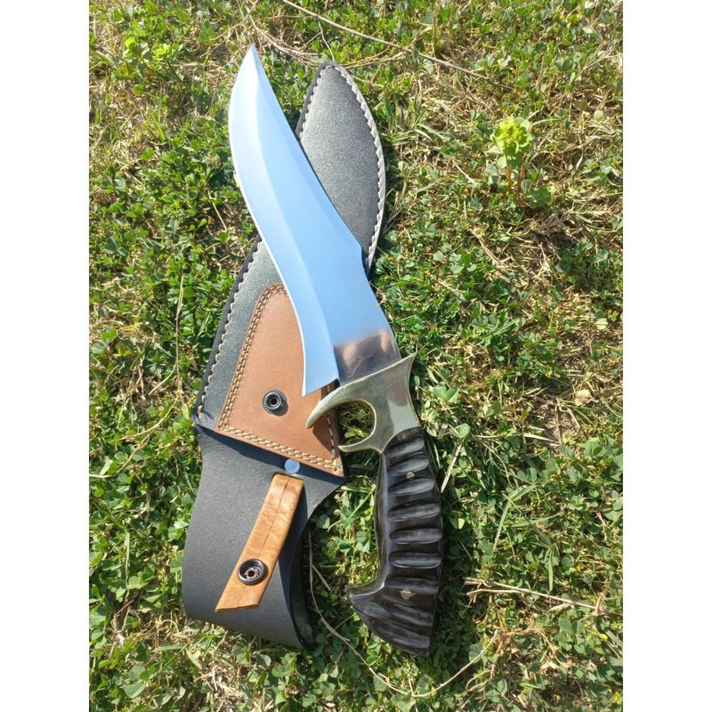 Custom Handmade Bowie Knife Full Tang D2 Tool Steel Survival Knife Outdoor Camp (2).jpg