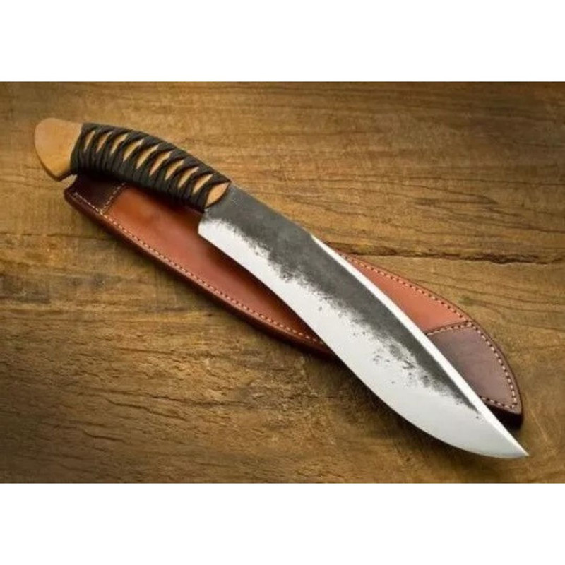 Custom Handmade Bowie Knife Full Tang Carbon Steel Survival Knife Outdoor Camp (2).jpg