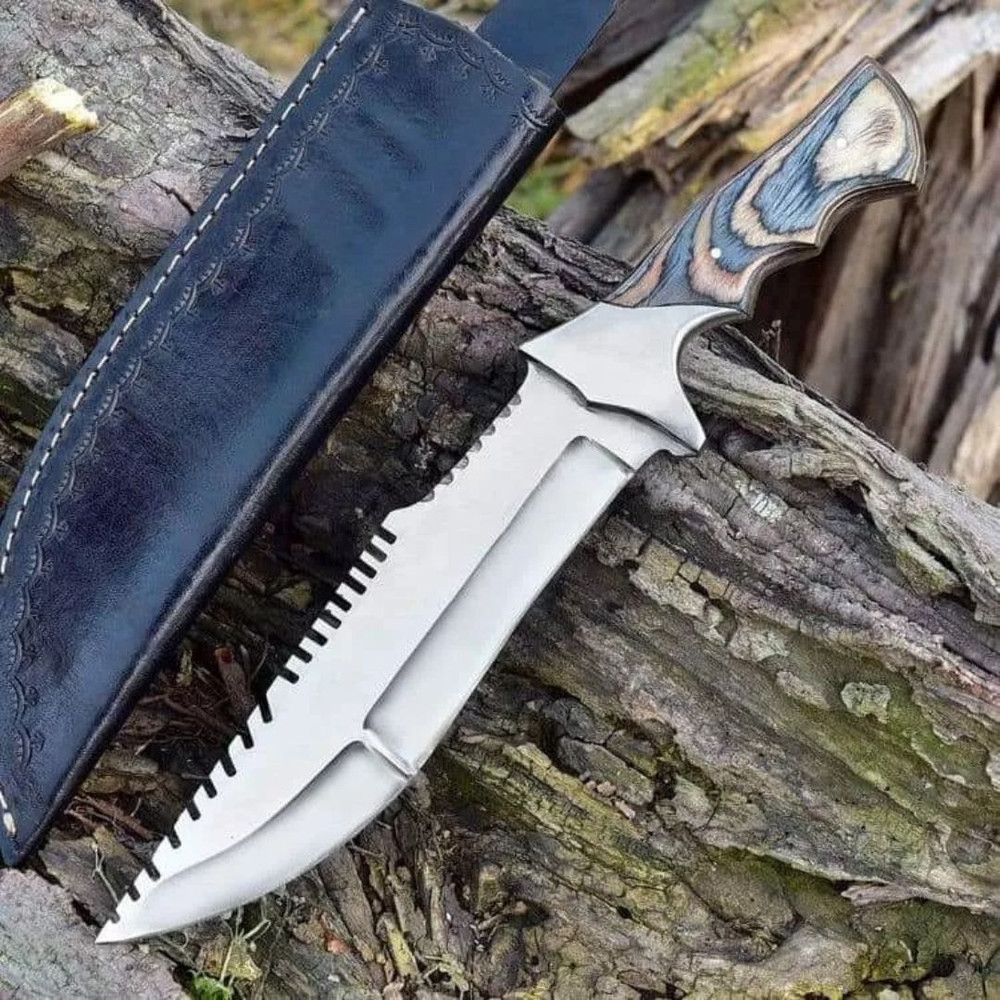 Custom Handmade Hunting Knife Full Tang D2 Tool Steel Tracker Type Knife Camping (2).jpg