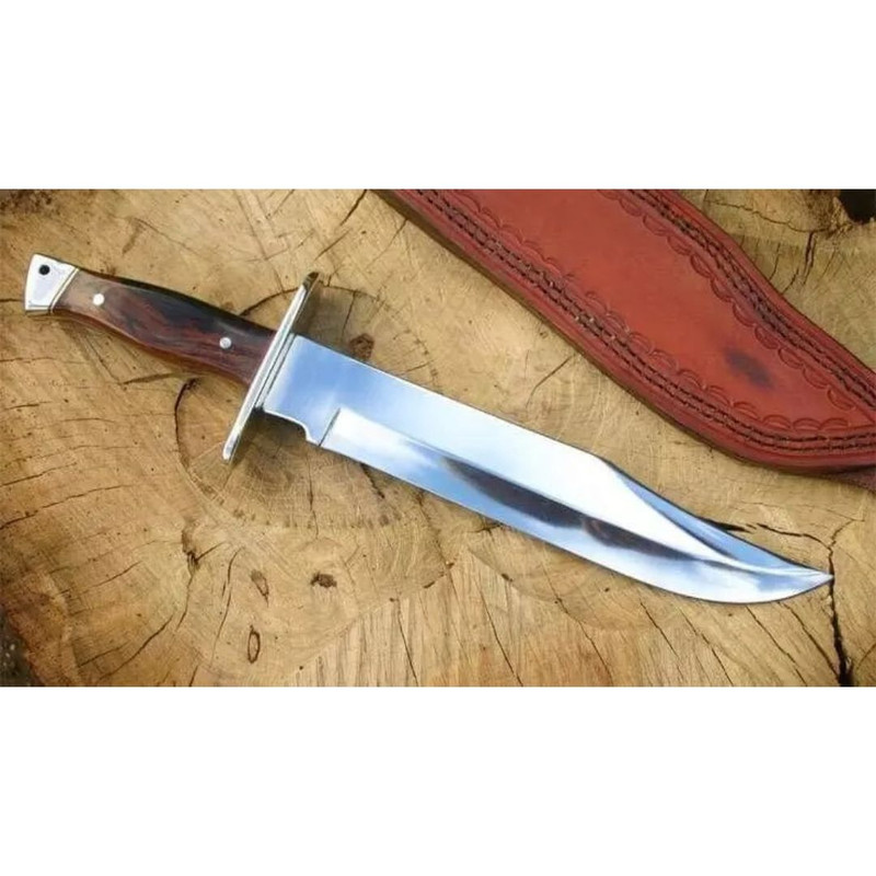Survival Bowie Knife Custom Handmade D2 tool Steel Bowie Camping Knife Full Tang (1).jpg