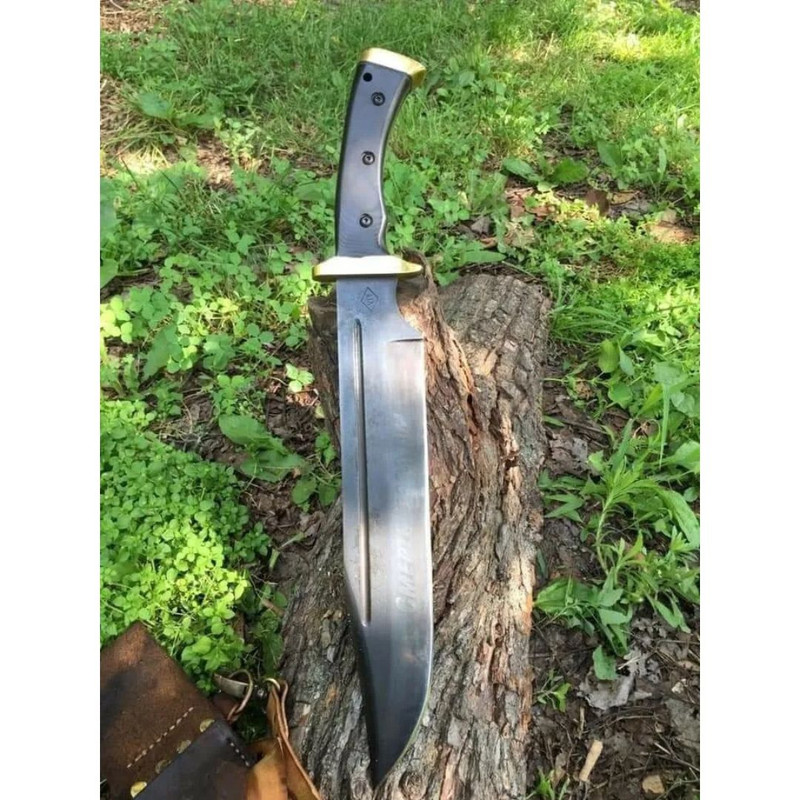 Custom Handmade Carbon Steel Bowie Knife Full Tang Hunting Survival Bowie Knife.jpg