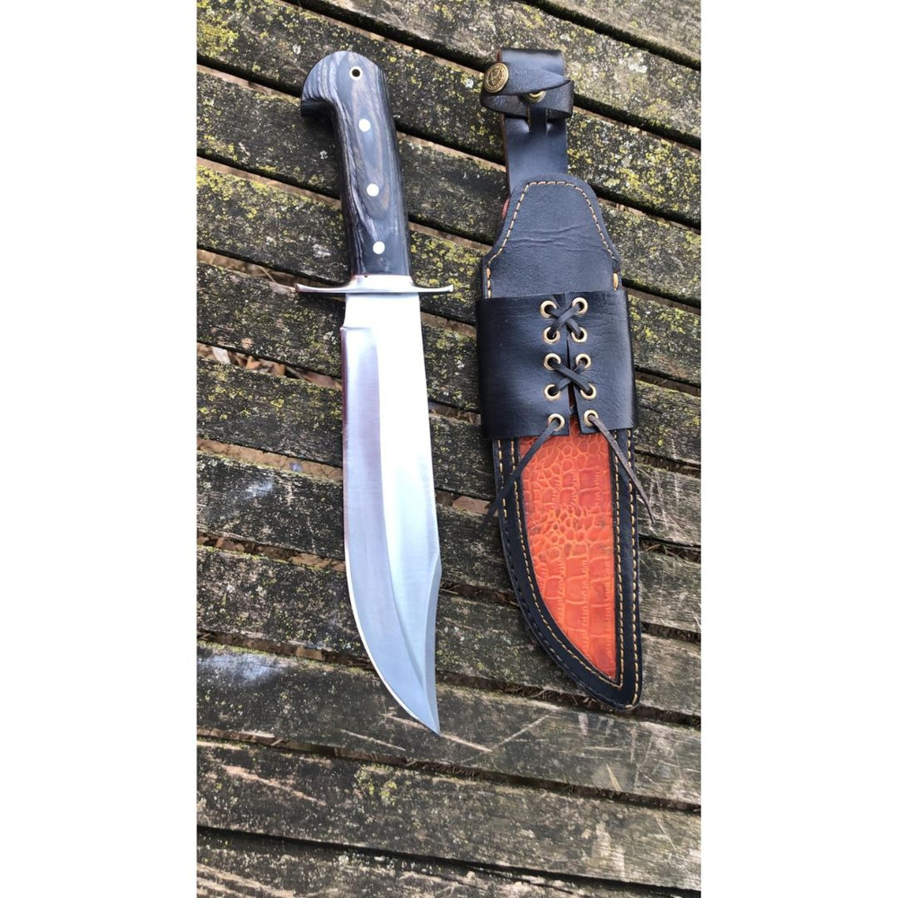 Custom Handmade Bowie Knife Full Tang D2 Tool Steel Survival Bowie Knife Outdoor.jpg