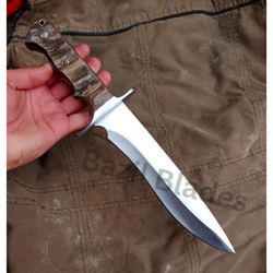 fixed bowie knife custom handmade full tang bowie survival knife d2 tool steel