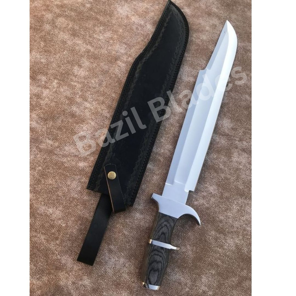 Custom Handmade Bowie Knife D2 Tool Steel Hunting Bowie Survival Knife Outdoor.jpg