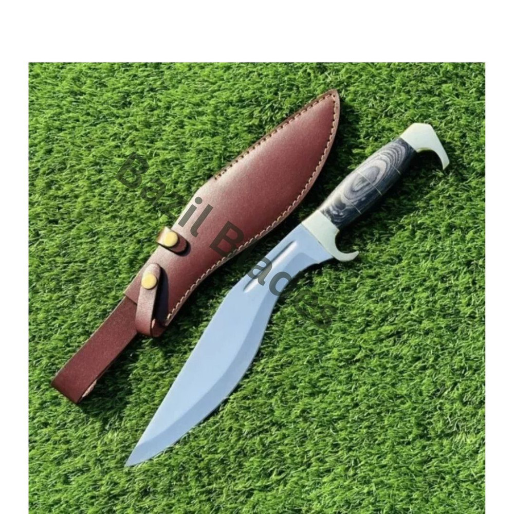 Hunting Kukri Knife Custom Handmade Hidden Tang Machete Survival Outdoor Knife (2).jpg