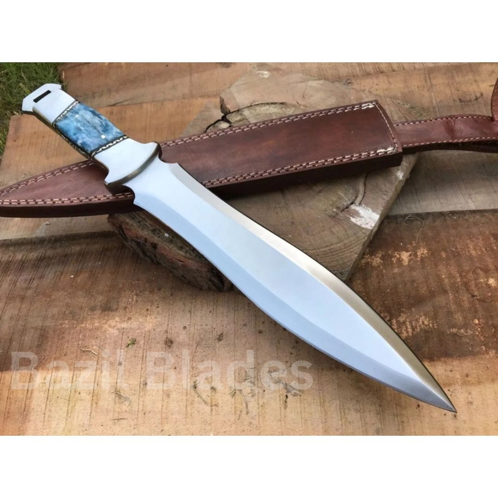 Full Tang Hunting Dagger Knife D2 Tool Steel Survival Knife Double Edge Hunting 0