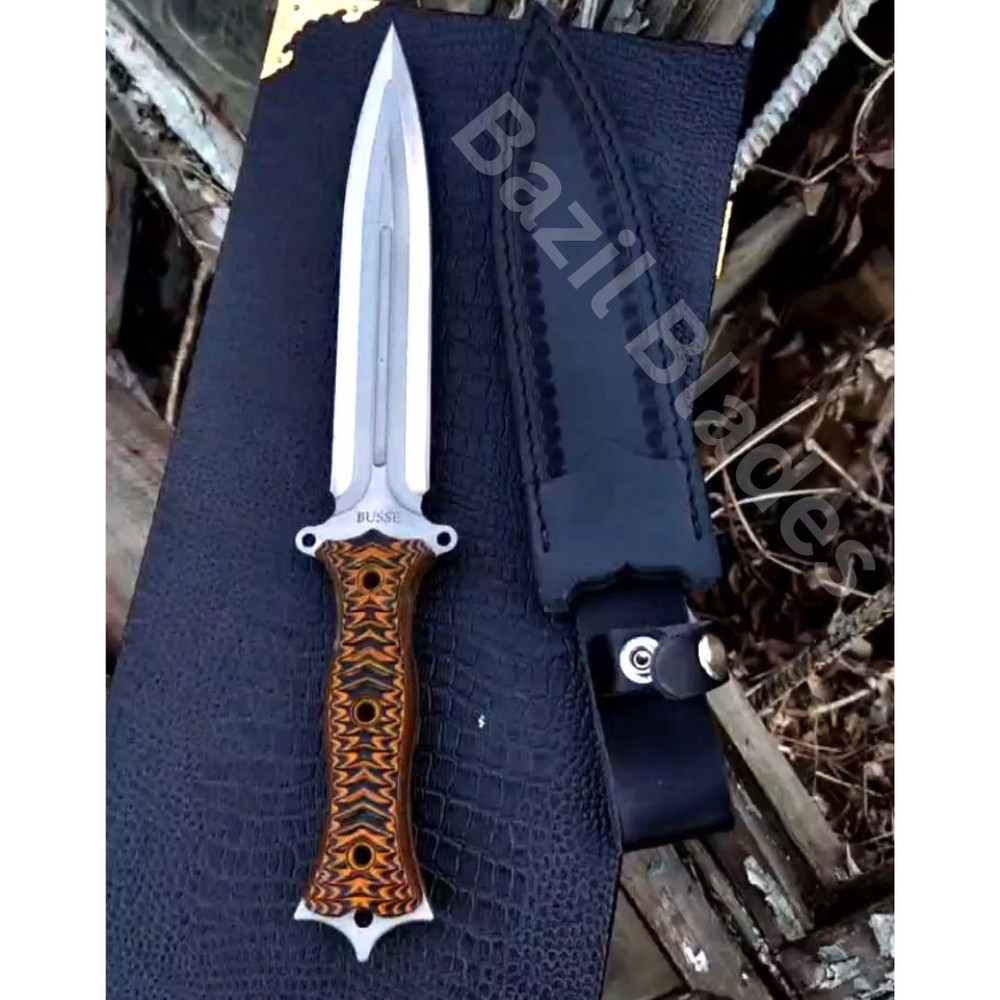Full Tang Hunting Dagger Knife D2 Tool Steel Survival Knife Double Edge Knife 0