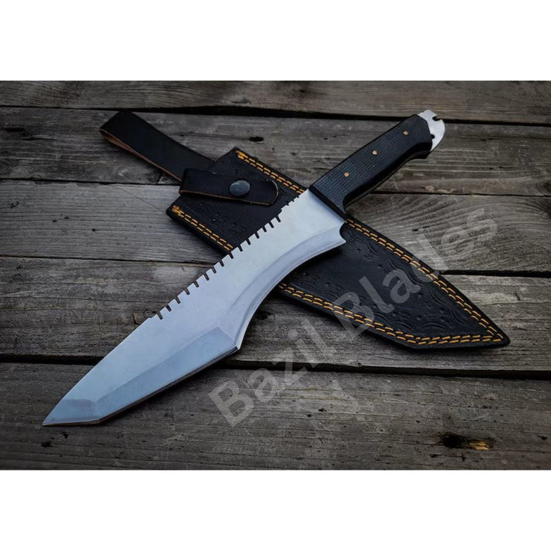 Custom Tracker Knife D2 Knife Full Tang Bowie Knife Survival Camping Bowie 0