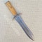 Custom Damascus Bowie Knife Raindrop Pattern Knife Fixed Blade Knife Outdoor 0